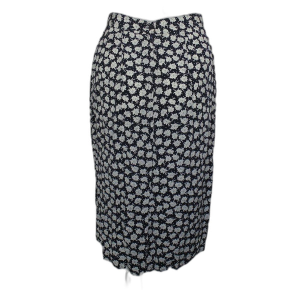 Vintage Skirt Set, XS, 3 piece, Top/Skirt/Belt, Blue Floral Rayon, Peplum, LS - Picture 9 of 12